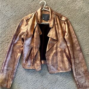 Anthropology rose gold Moto jacket size small new without tags perfect condition
